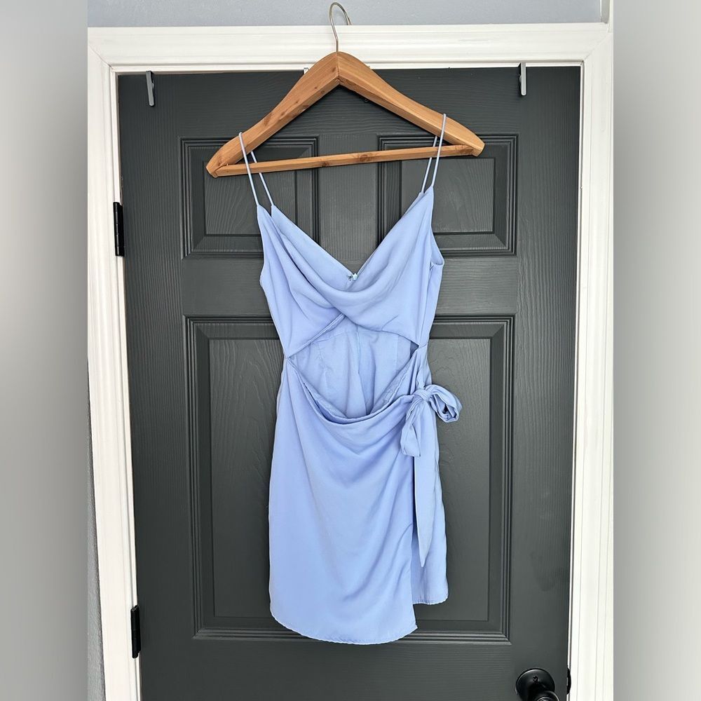 Revolve by the way Mini Dress Blue Cutout Wrap Size Medium